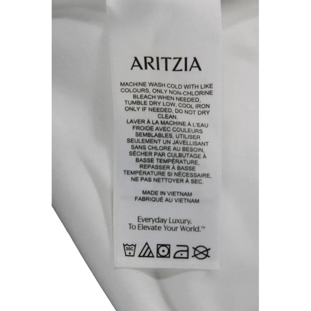 Aritzia Women Bodycon Dress White Sleeveless Scoop Neck Long Size L